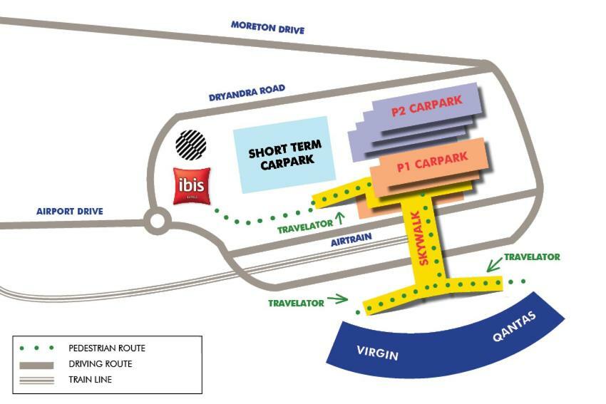 พูลแมน บริสเบน แอร์พอร์ต Hotel ภายนอก รูปภาพ Map of the terminal